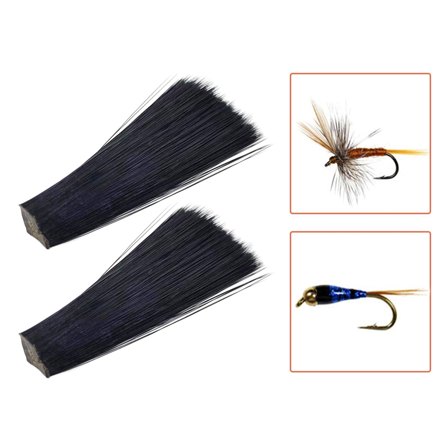 2 Packs Fly Tying Materials Bright Color Fly Tying for Dry and Nymph Fishing Black