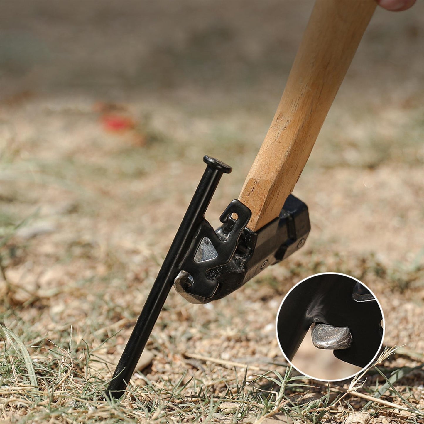 2Pcs Camping Tent Stakes with Rod Fixed Tube 30cm With Nut Holder