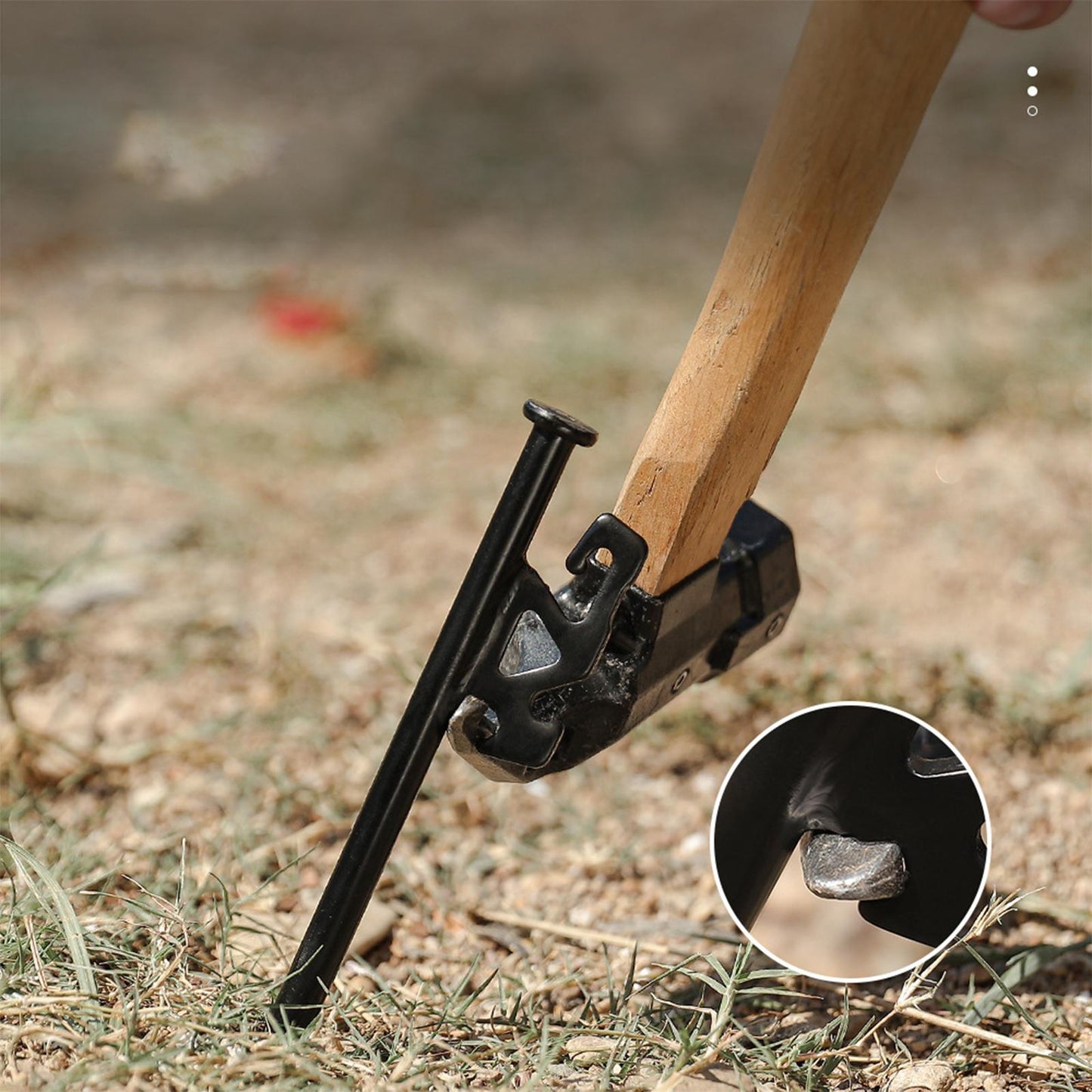 2Pcs Camping Tent Stakes with Rod Fixed Tube 30cm With Holder