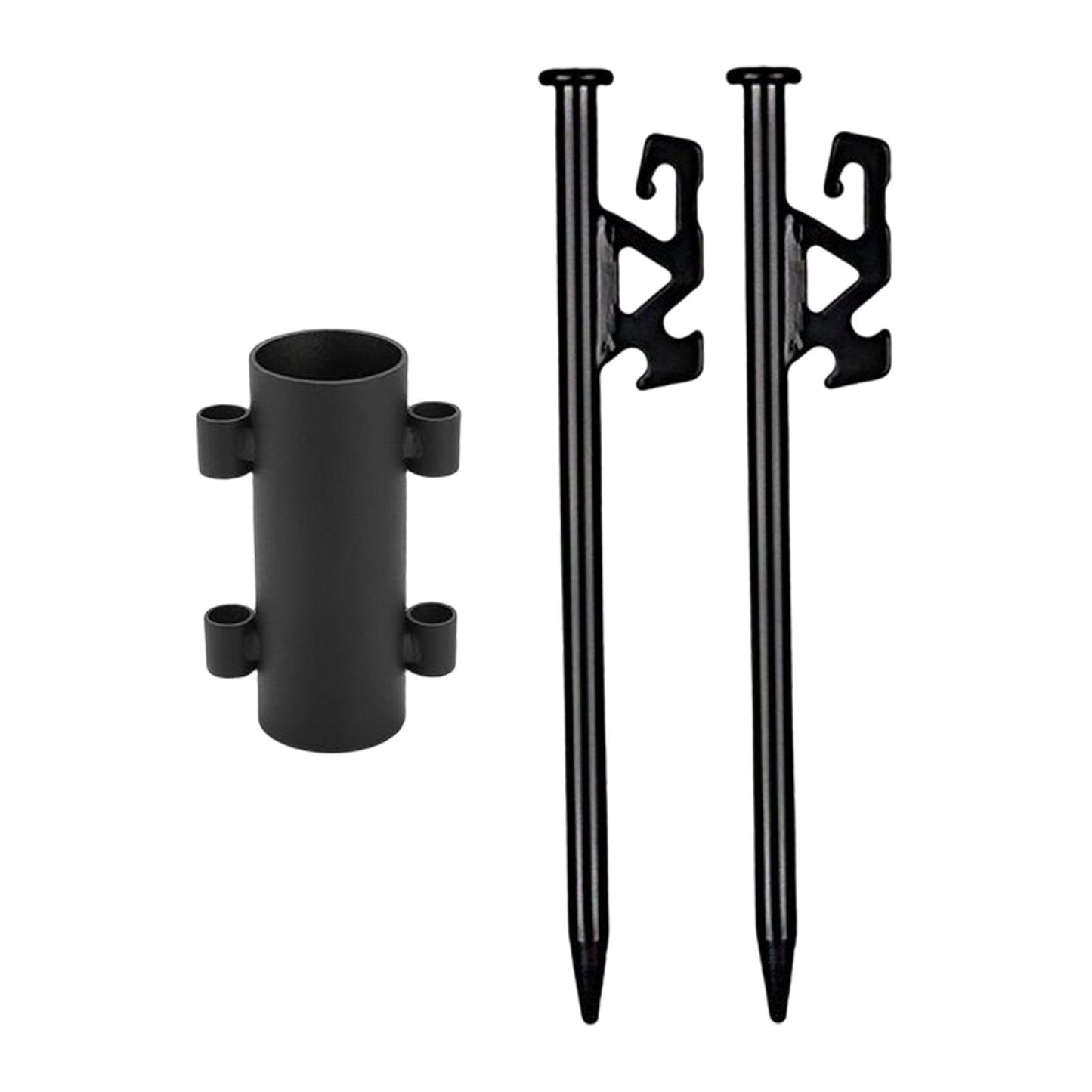 2Pcs Camping Tent Stakes with Rod Fixed Tube 30cm With Holder