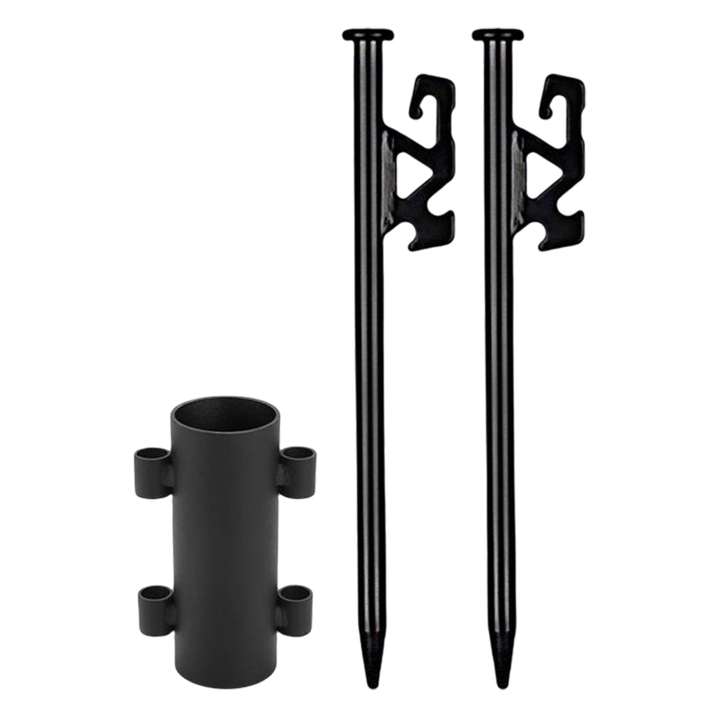 2Pcs Camping Tent Stakes with Rod Fixed Tube 30cm With Holder