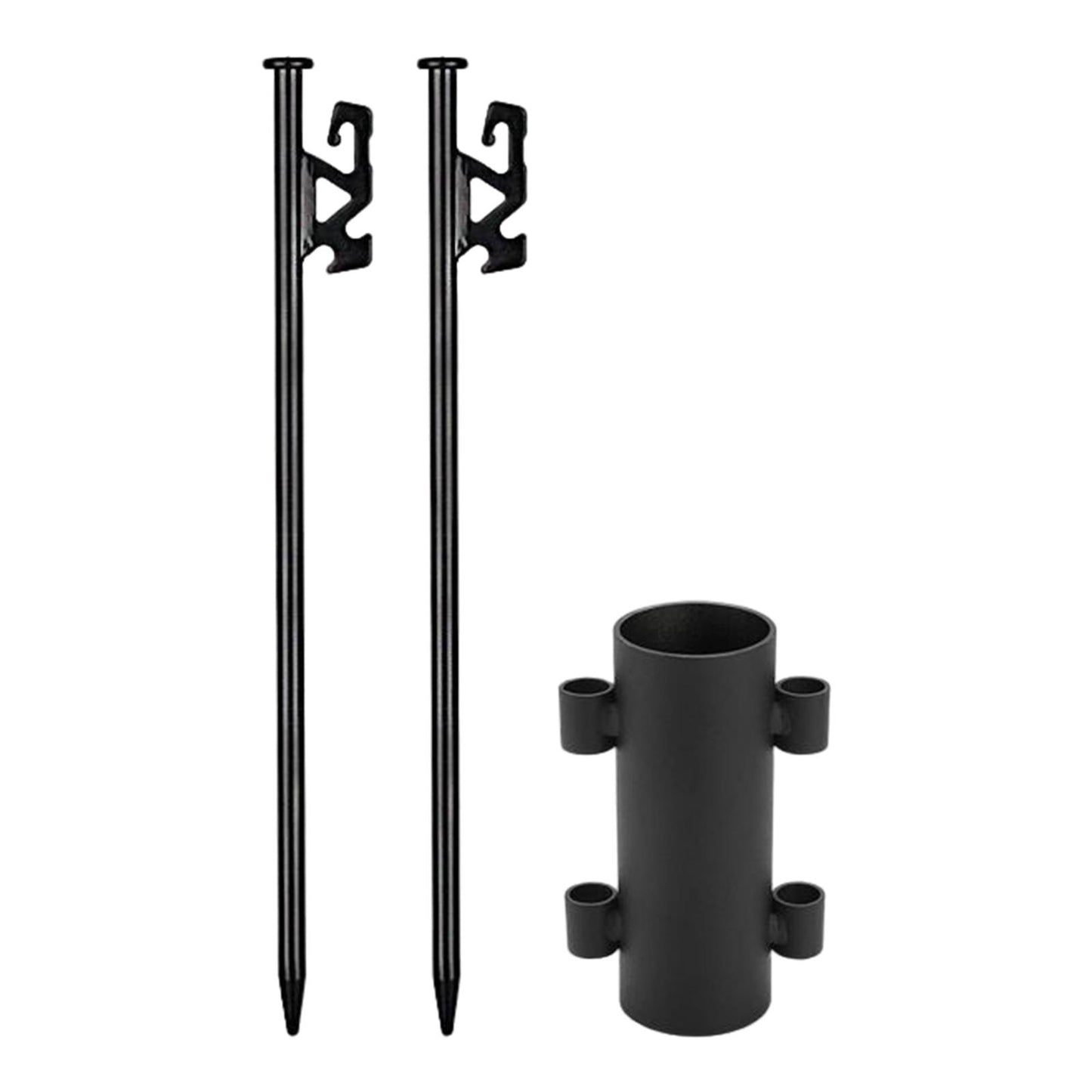 2Pcs Camping Tent Stakes with Rod Fixed Tube 40cm With Holder