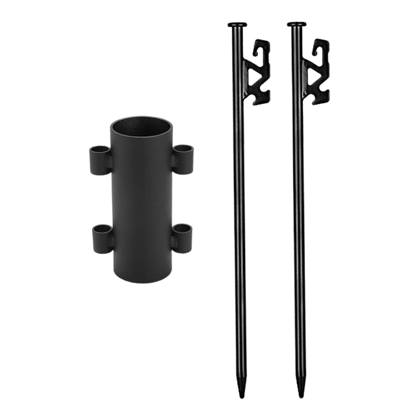 2Pcs Camping Tent Stakes with Rod Fixed Tube 40cm With Holder