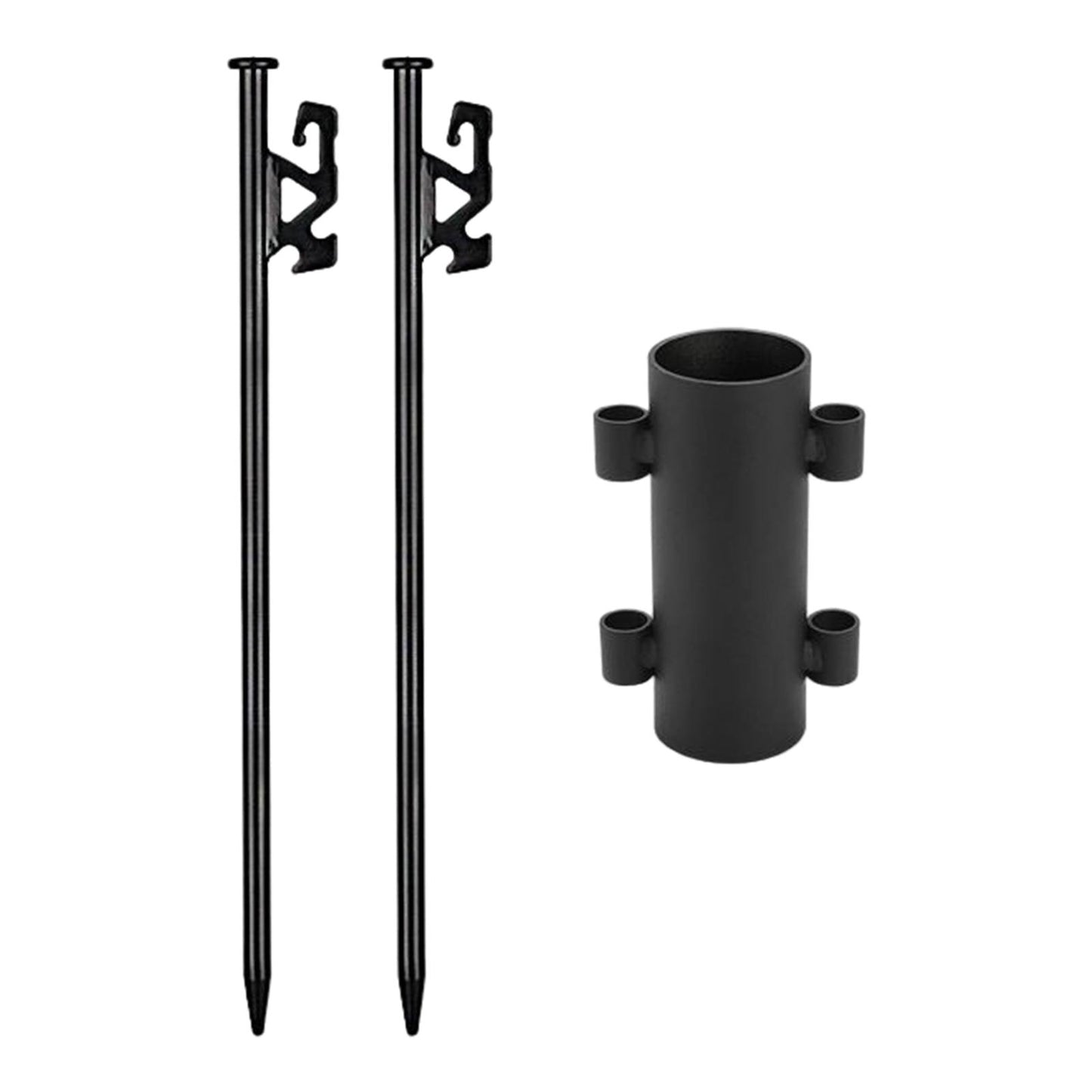 2Pcs Camping Tent Stakes with Rod Fixed Tube 40cm With Holder