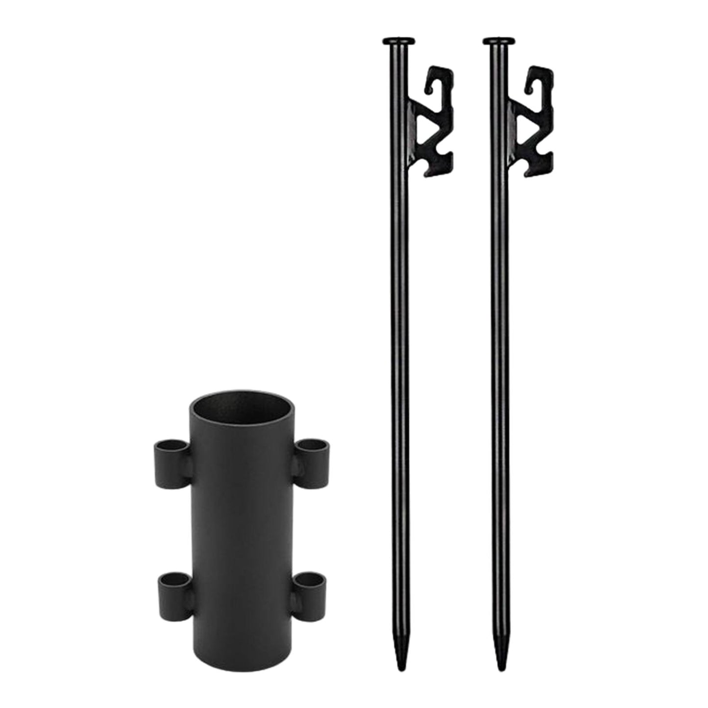 2Pcs Camping Tent Stakes with Rod Fixed Tube 40cm With Holder