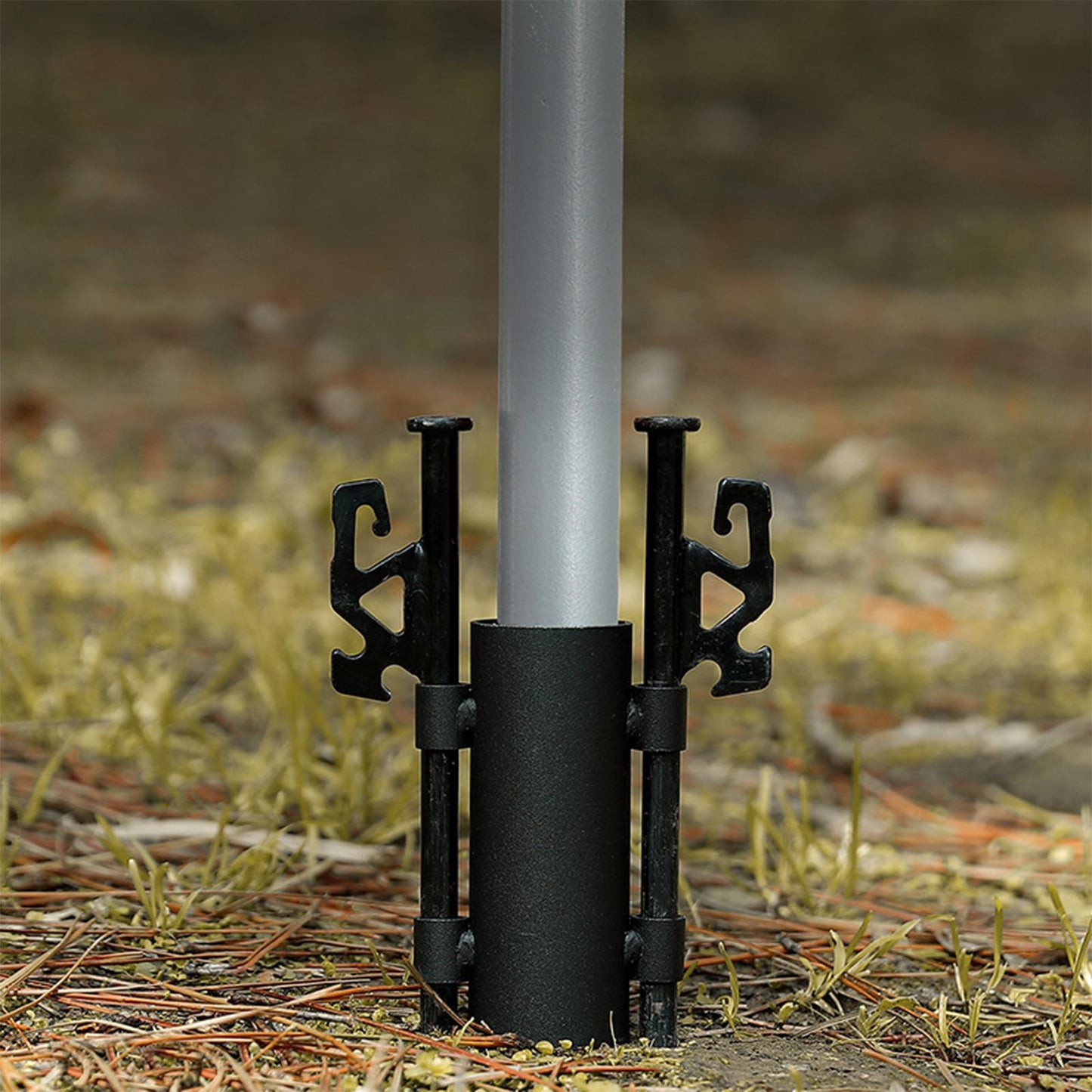 2Pcs Camping Tent Stakes with Rod Fixed Tube 40cm With Holder