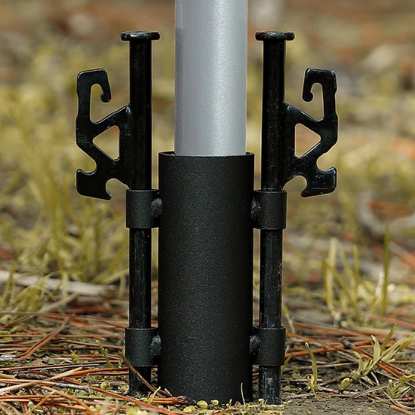 2Pcs Camping Tent Stakes with Rod Fixed Tube 40cm With Holder