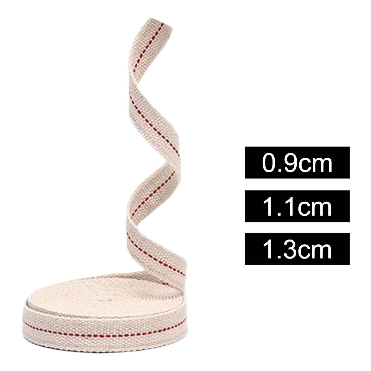 10M Oil Lantern Wick Flat Cotton Wick Oil Lamp Wick Burner with Stitch 0.9cm