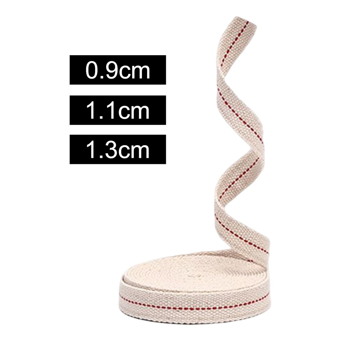 10M Oil Lantern Wick Flat Cotton Wick Oil Lamp Wick Burner with Stitch 0.9cm