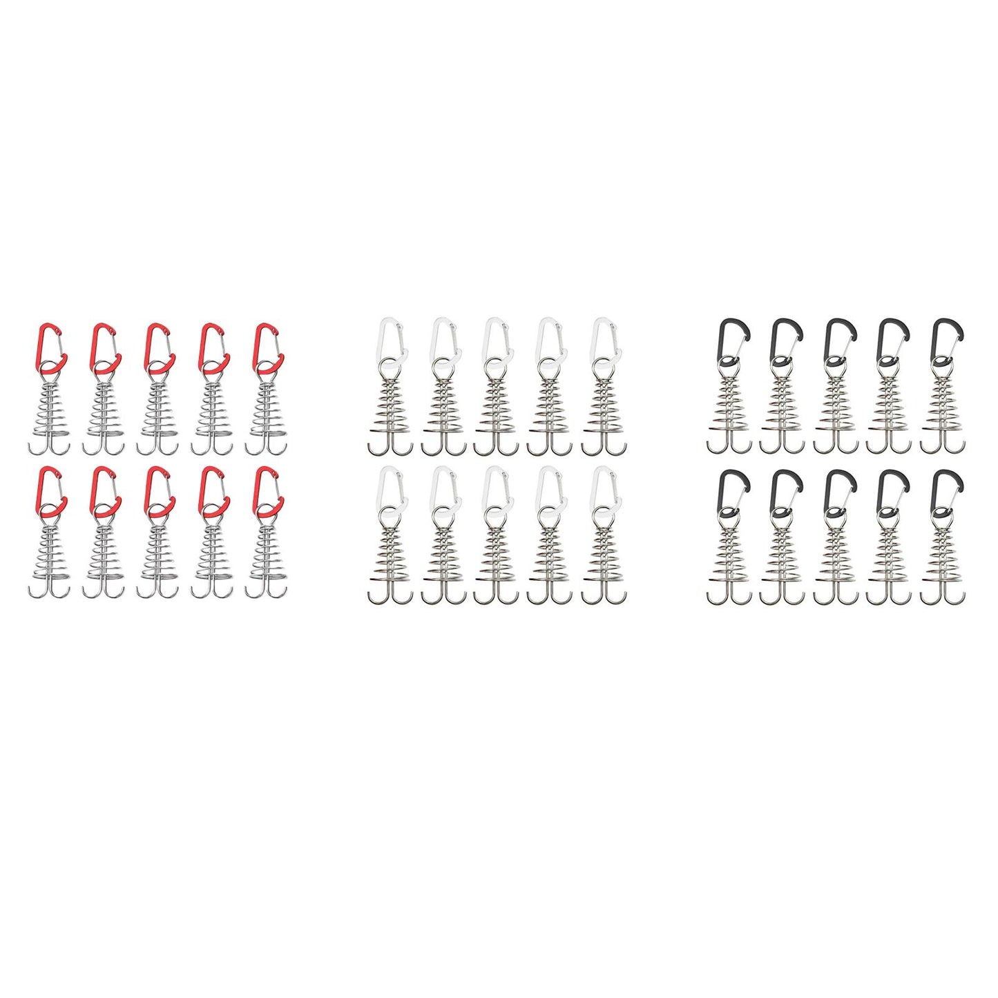 10Pcs Tent Stakes Deck Anchor Peg Spring Buckle Tent Accessories for Outdoor Red