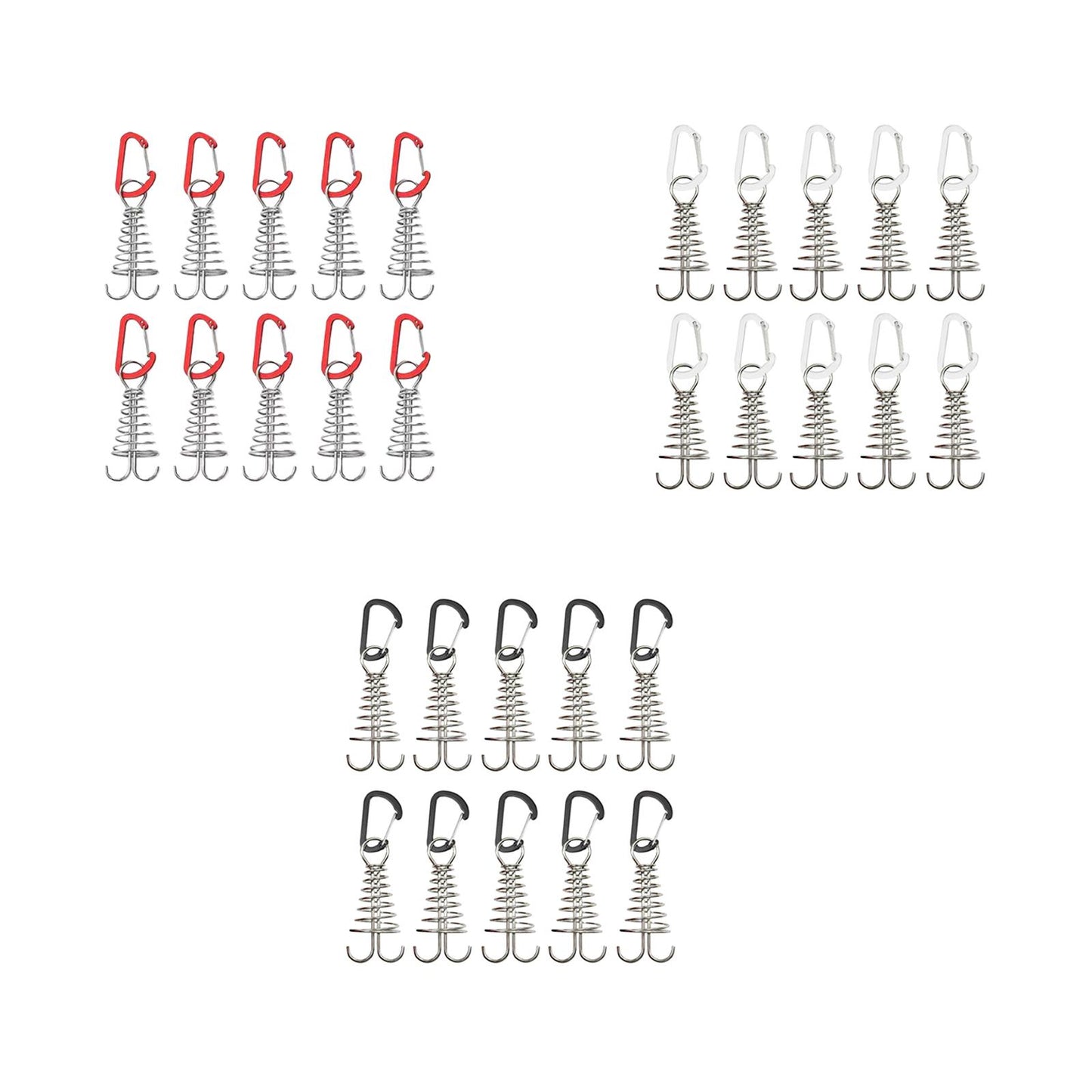 10Pcs Tent Stakes Deck Anchor Peg Spring Buckle Tent Accessories for Outdoor Red