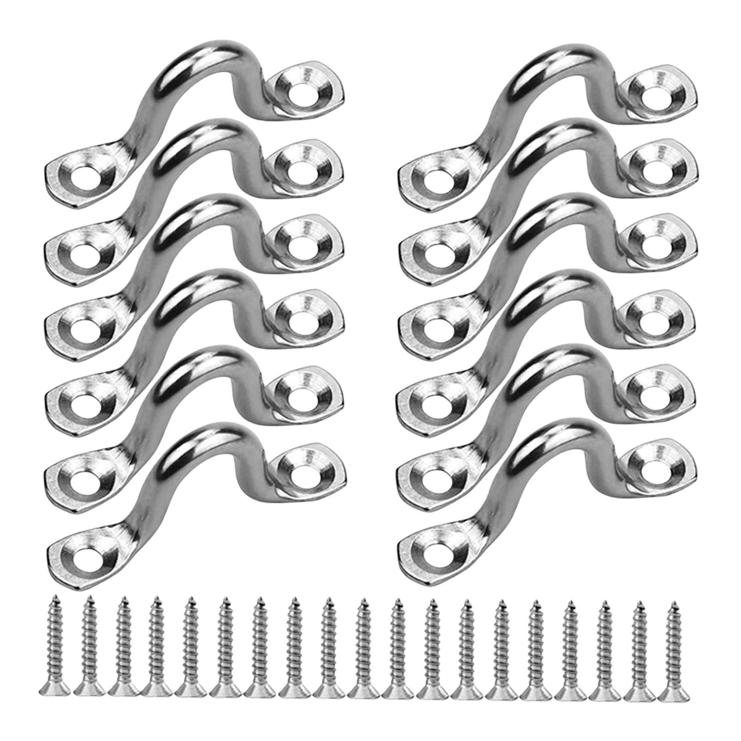 12Pcs Metal Boat pad Eye Deck Kayak Tie Down Canoe Rigging Marine Straps