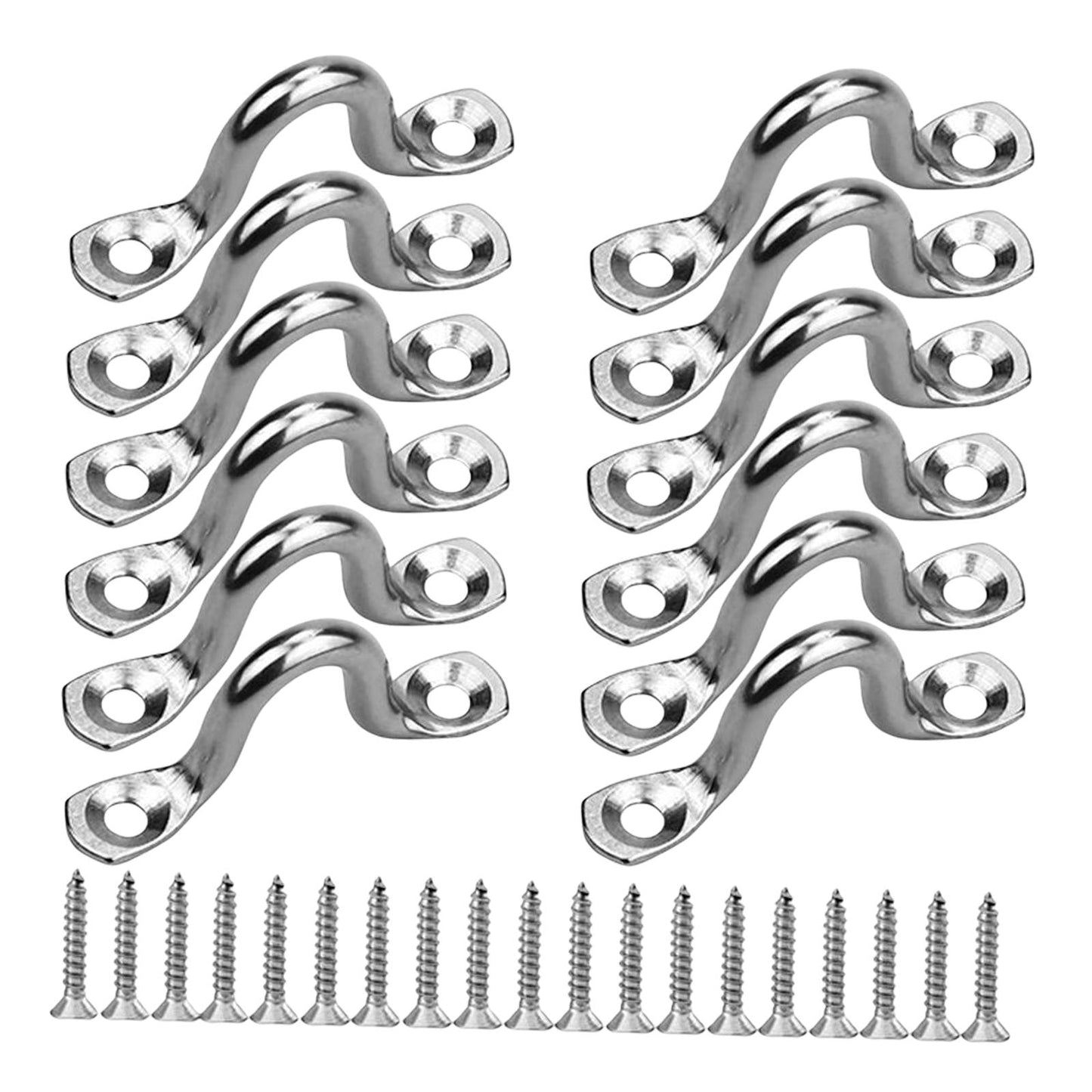 12Pcs Metal Boat pad Eye Deck Kayak Tie Down Canoe Rigging Marine Straps