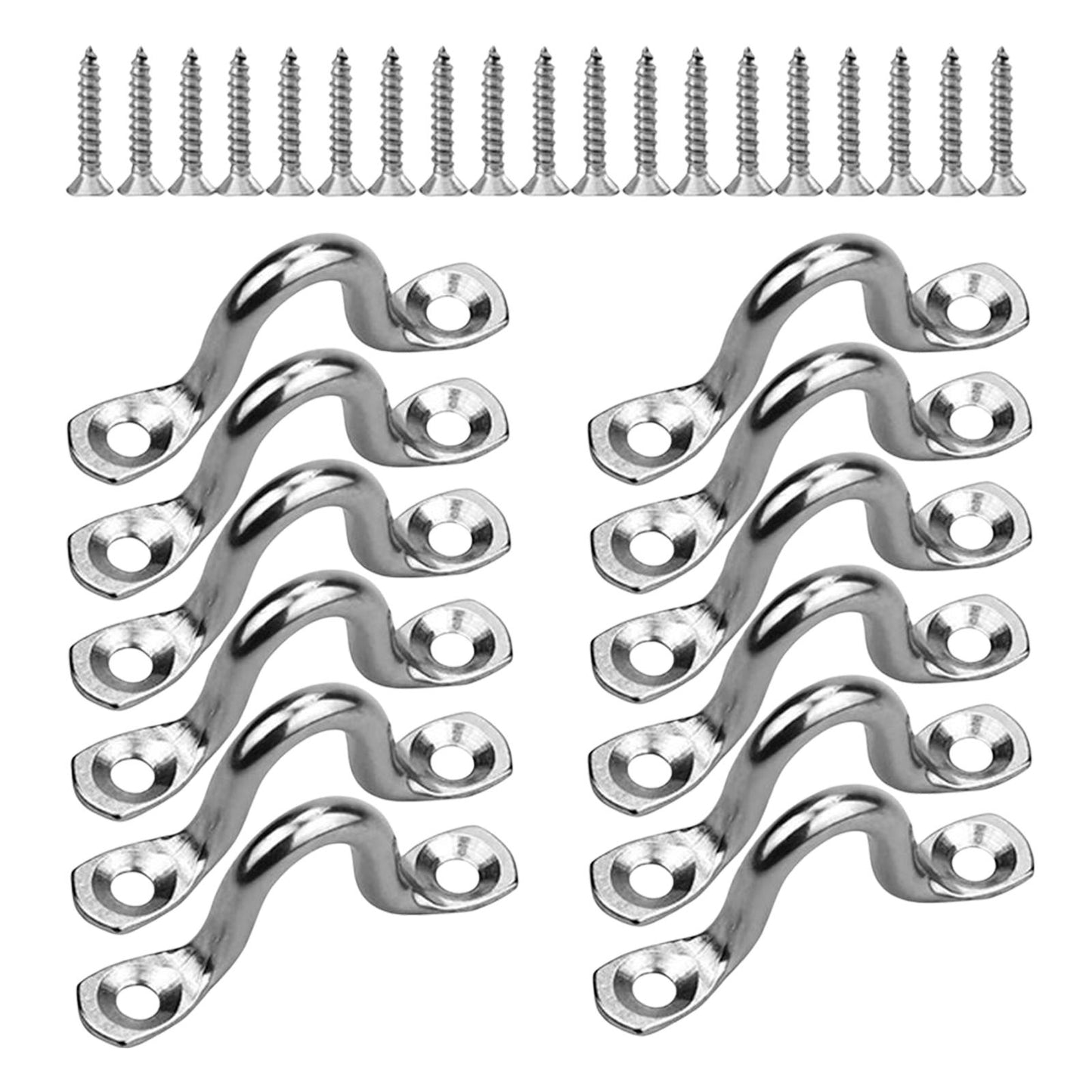 12Pcs Metal Boat pad Eye Deck Kayak Tie Down Canoe Rigging Marine Straps