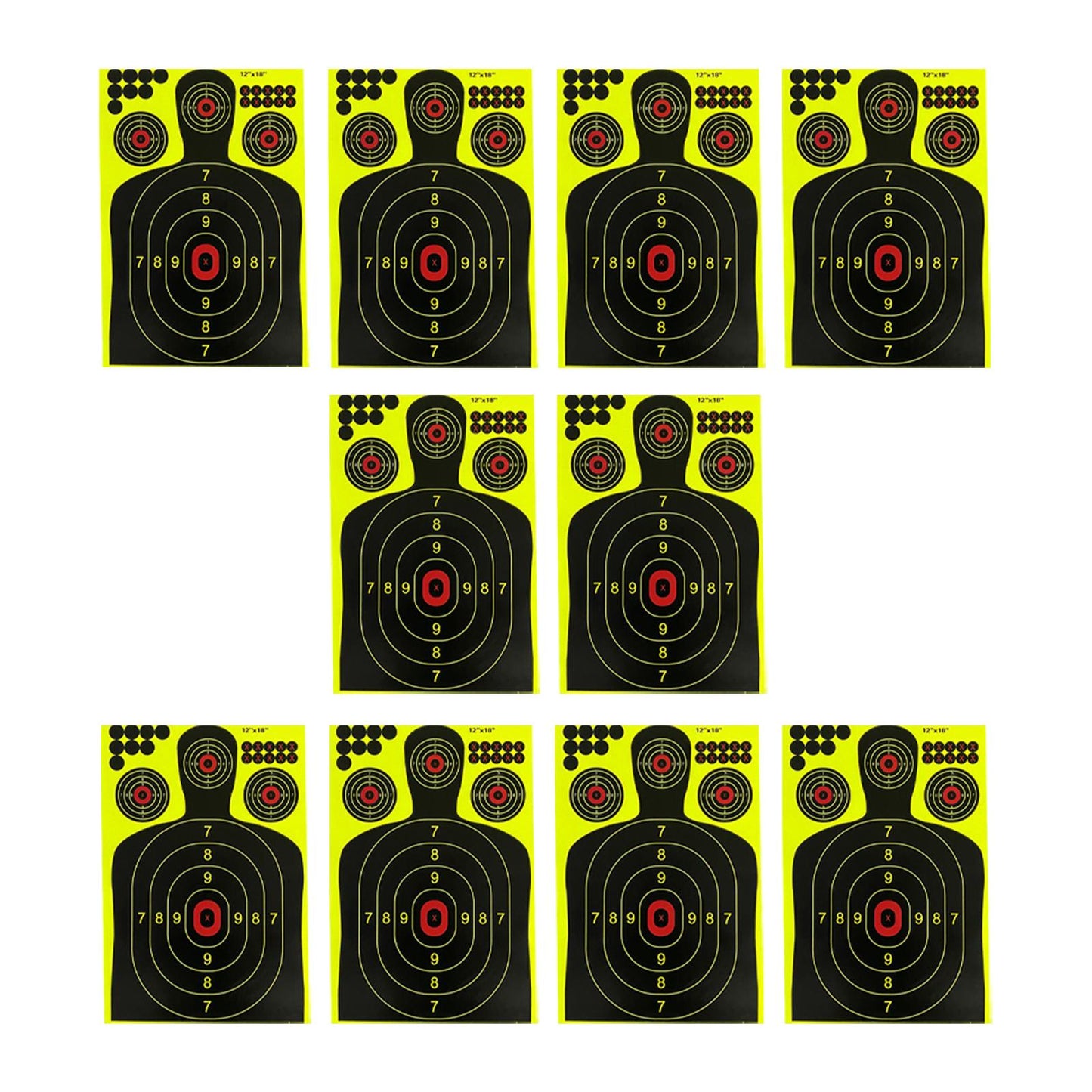 10Pcs Paper Targets for Shooting Range Self Adhesive 12Inchx18inch Practice