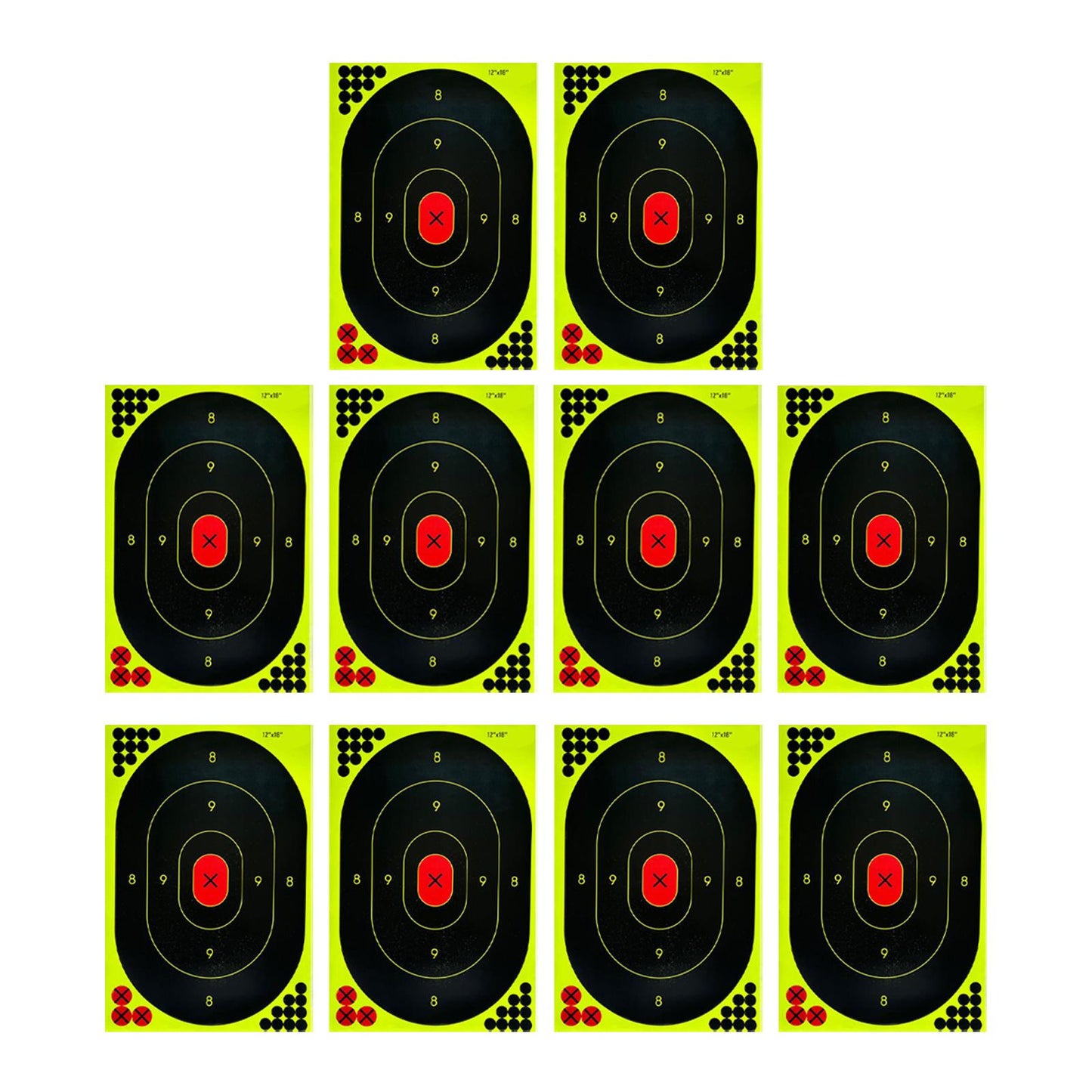 10Pcs Oval Silhouette Target 12Inchx18inch Self Adhesive Stickers Practice