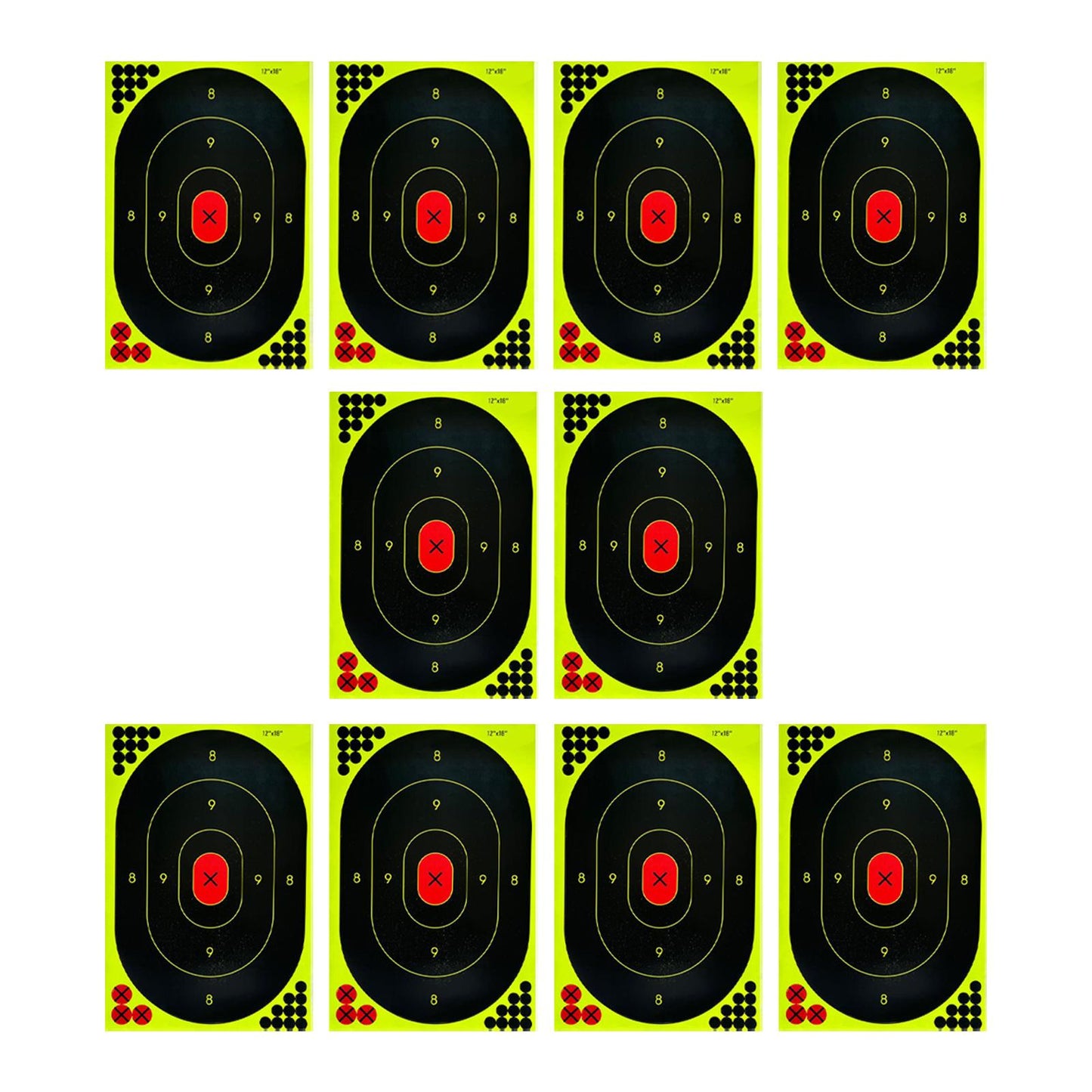 10Pcs Oval Silhouette Target 12Inchx18inch Self Adhesive Stickers Practice
