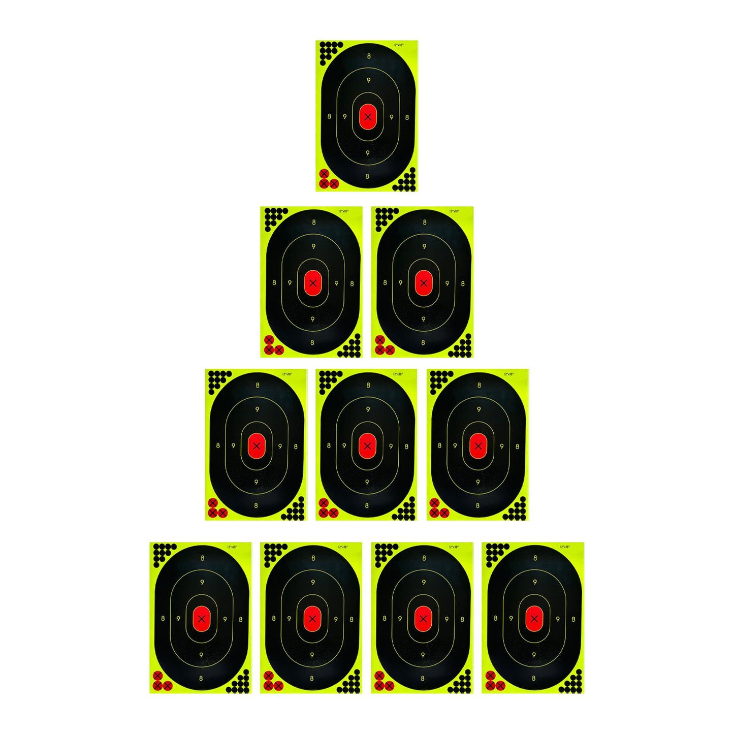 10Pcs Oval Silhouette Target 12Inchx18inch Self Adhesive Stickers Practice