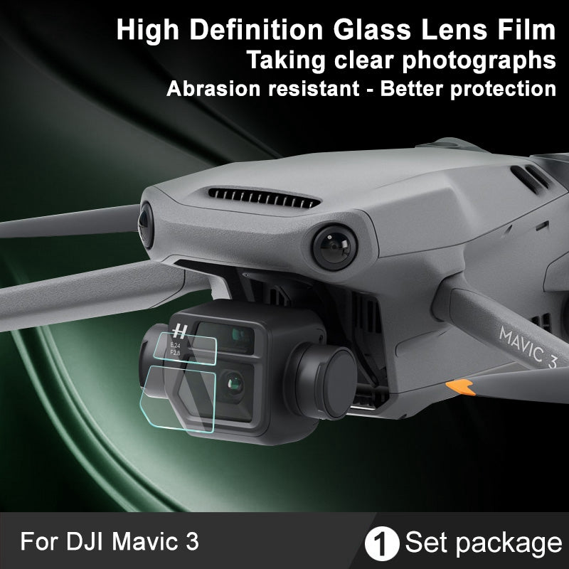 IMAK 1 Set Tempered Glass Lens Protective Film for DJI Mavic 3, Anti-scratch HD Clear Gimbal Camera Lens Protector