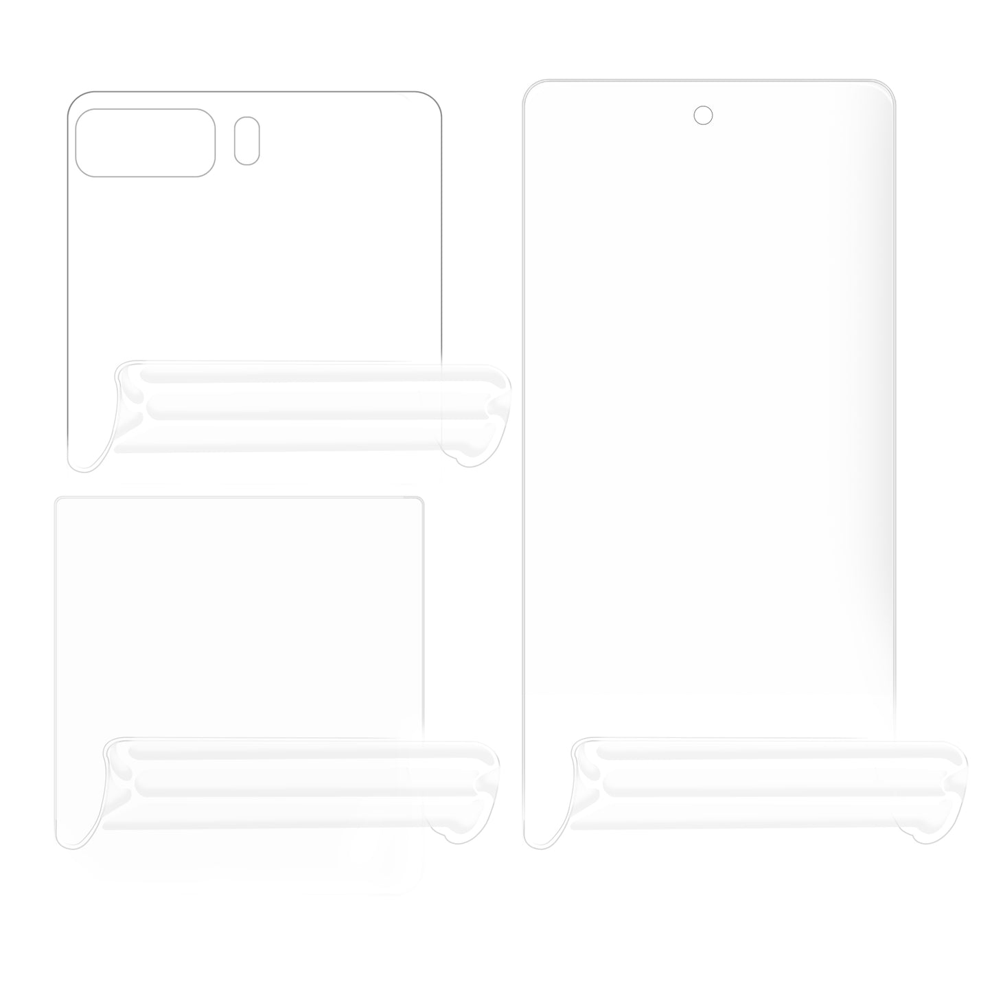 Uniqkart for Motorola Razr 2022 5G, HD PET Screen Protector Anti-Scratch Soft Screen Film Set with Back, Front + Camera Lens Film