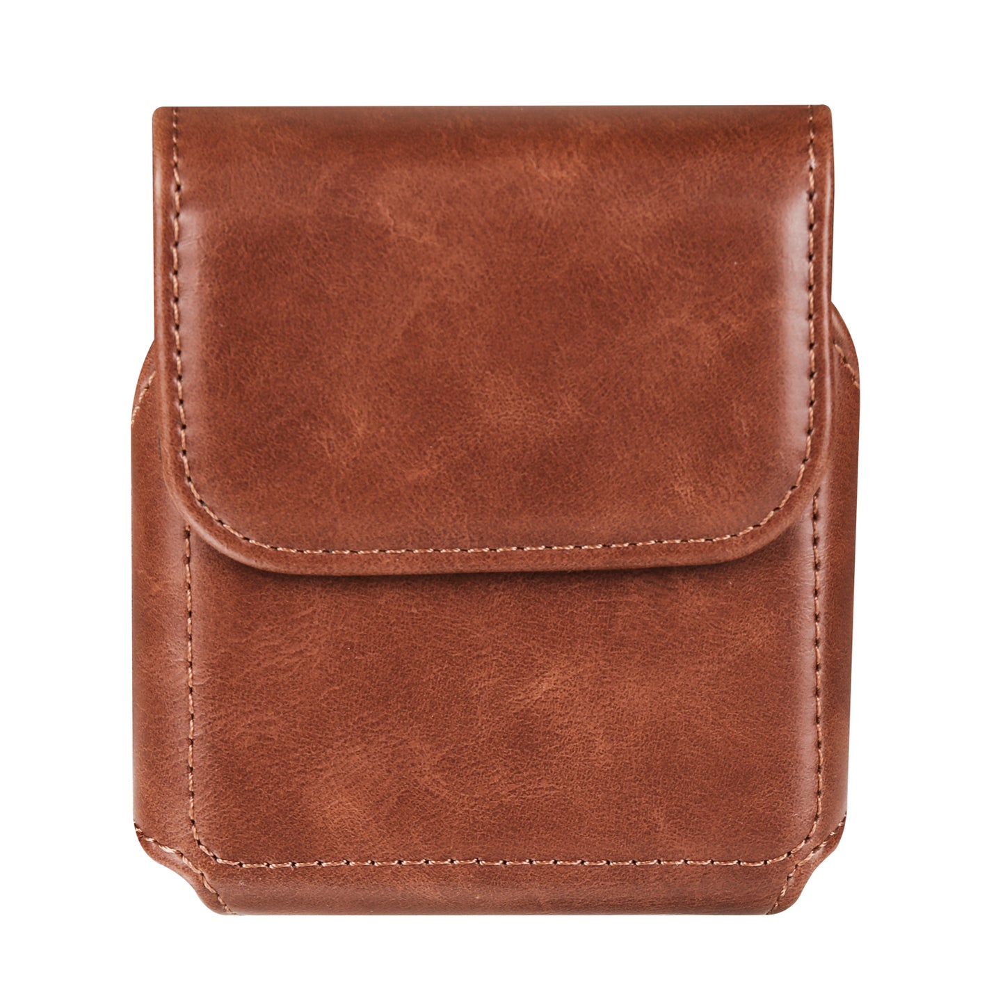 Uniqkart for Samsung Galaxy Z Flip3 5G / Z Flip4 5G / Z Flip5 5G Crazy Horse PU Leather Phone Belt Bag Wasit Phone Holster Pouch - Light Brown