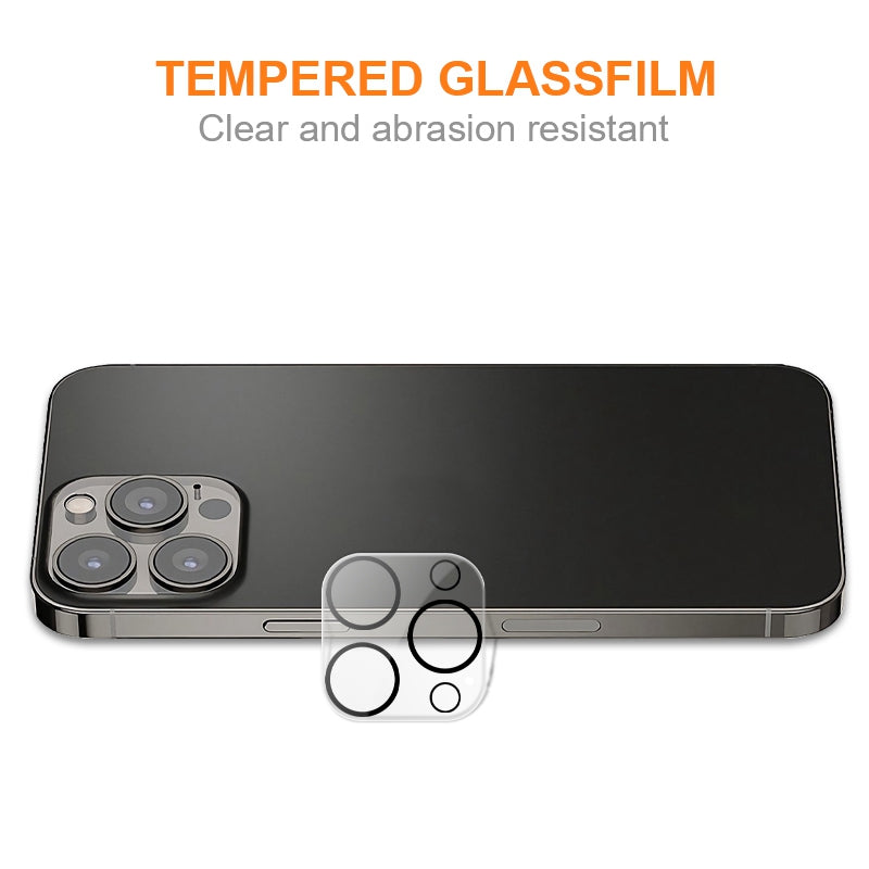 For iPhone 15 Pro Max Tempered Glass Lens Protector Silk Printing Phone Lens Film with Night Circle