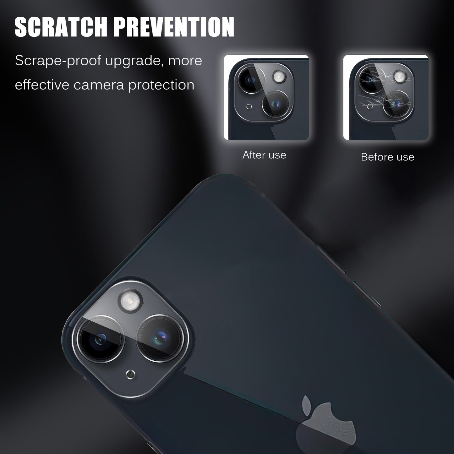 Phone Camera Lens Protector for iPhone 15 Plus , 9H Hardness Tempered Glass Rear Lens Film