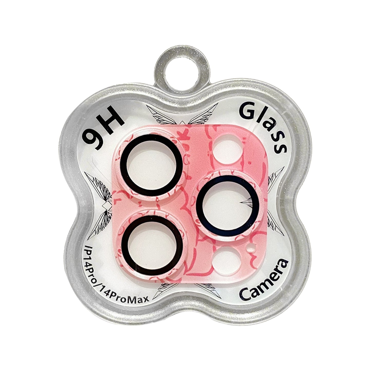 Uniqkart For iPhone 14 Pro / 14 Pro Max Camera Lens Protector 9H Tempered Glass Pattern Lens Film - Style F