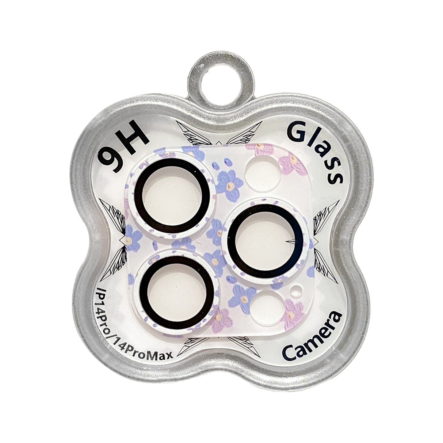 Uniqkart For iPhone 14 Pro / 14 Pro Max Camera Lens Protector 9H Tempered Glass Pattern Lens Film - Style G