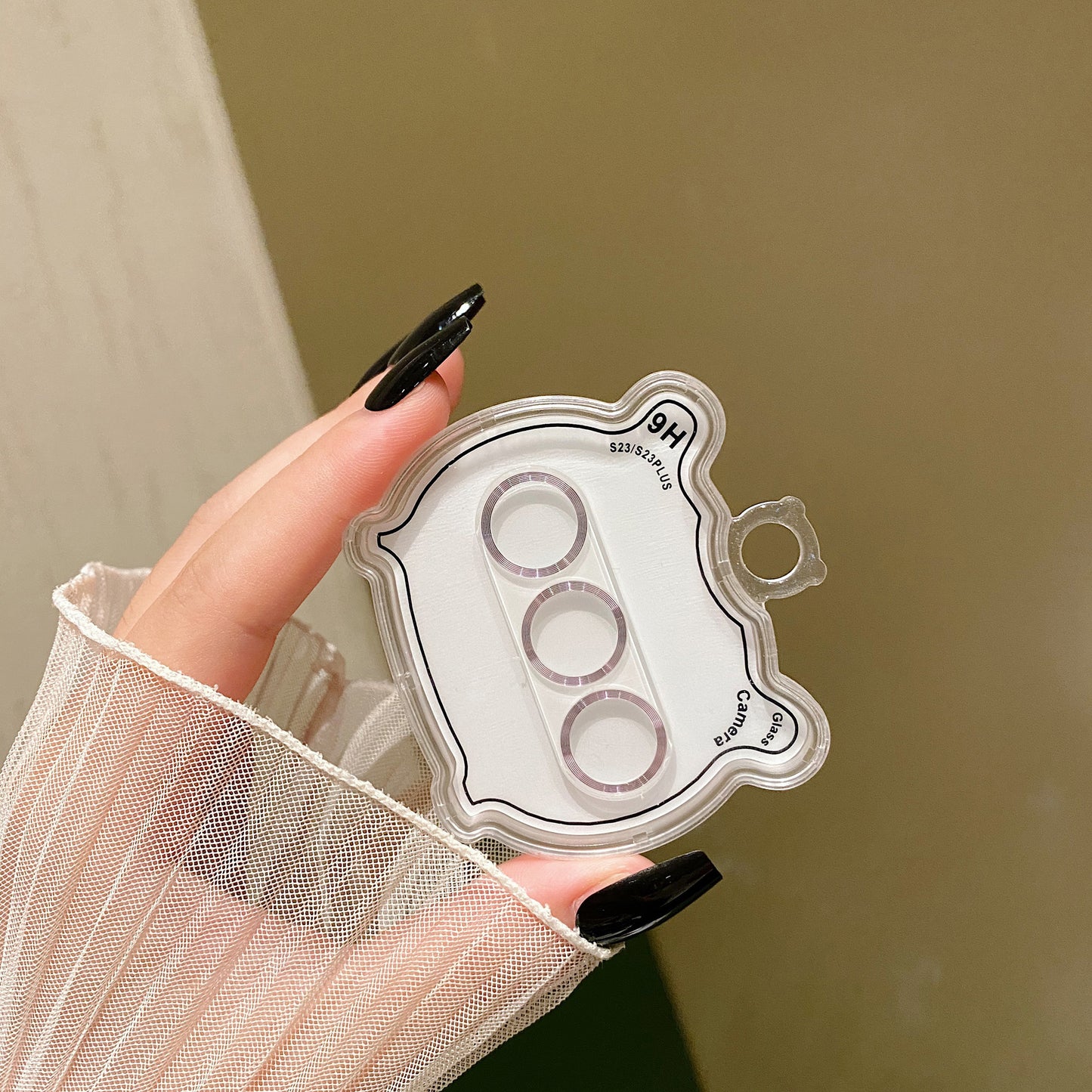 Uniqkart For Samsung Galaxy S23 / S23+ Camera Lens Protector CD Texture Tempered Glass Back Lens Film - Pink