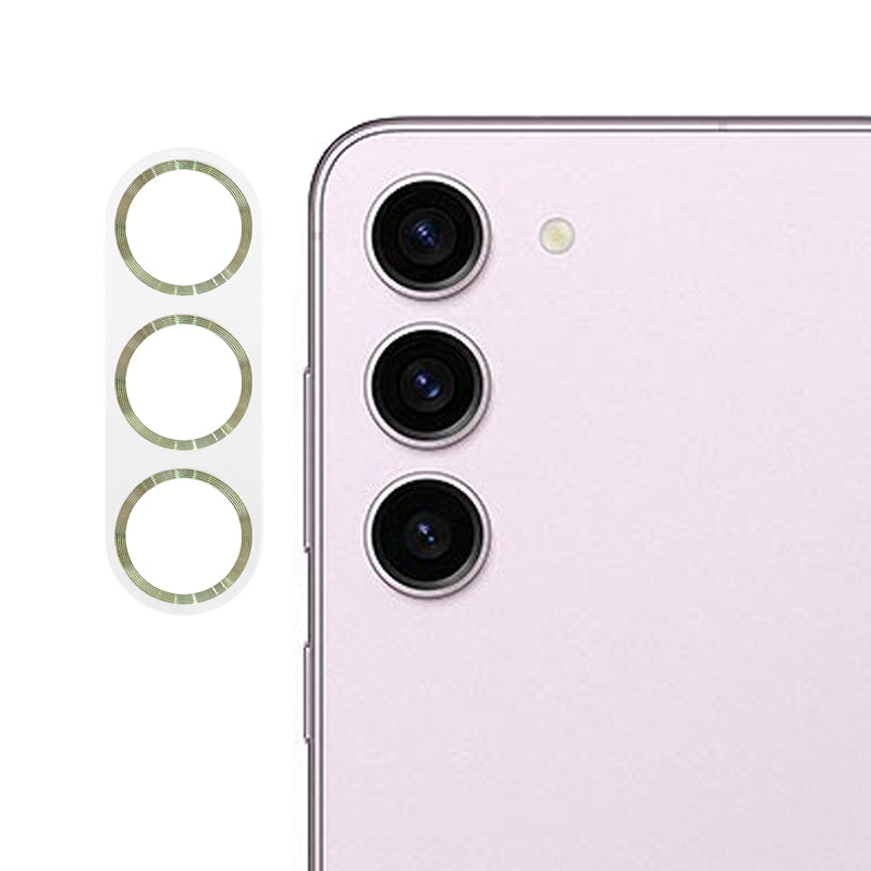 Uniqkart For Samsung Galaxy S23 / S23+ Camera Lens Protector CD Texture Tempered Glass Back Lens Film - Light Green
