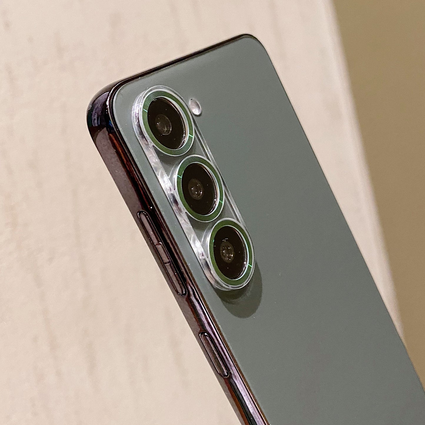 Uniqkart For Samsung Galaxy S23 / S23+ Camera Lens Protector CD Texture Tempered Glass Back Lens Film - Light Green