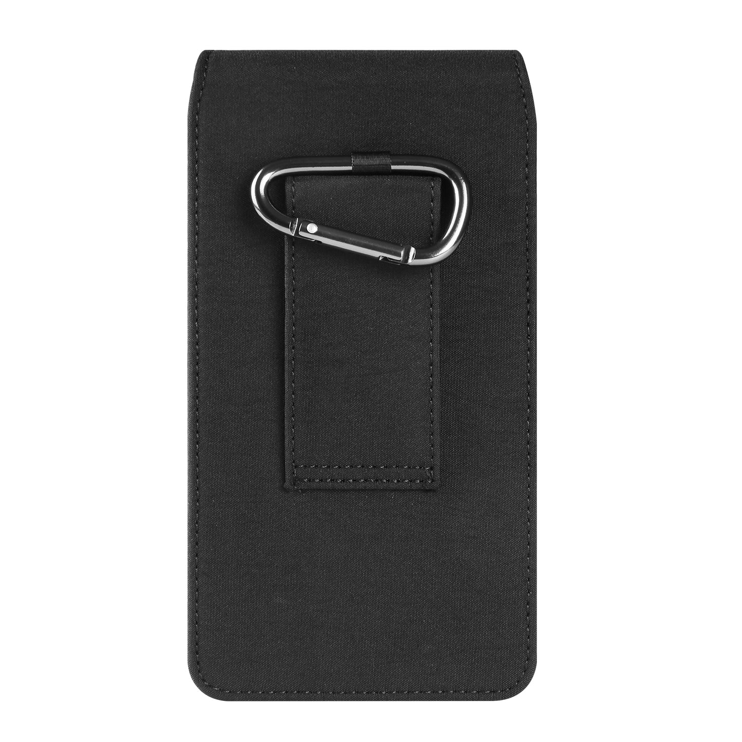 Cell Phone Belt Clip Bag Vertical Nylon Cellphone Holster Outdoor Hiking Belt Loop Pouch with Snap Hook - 6.7inch