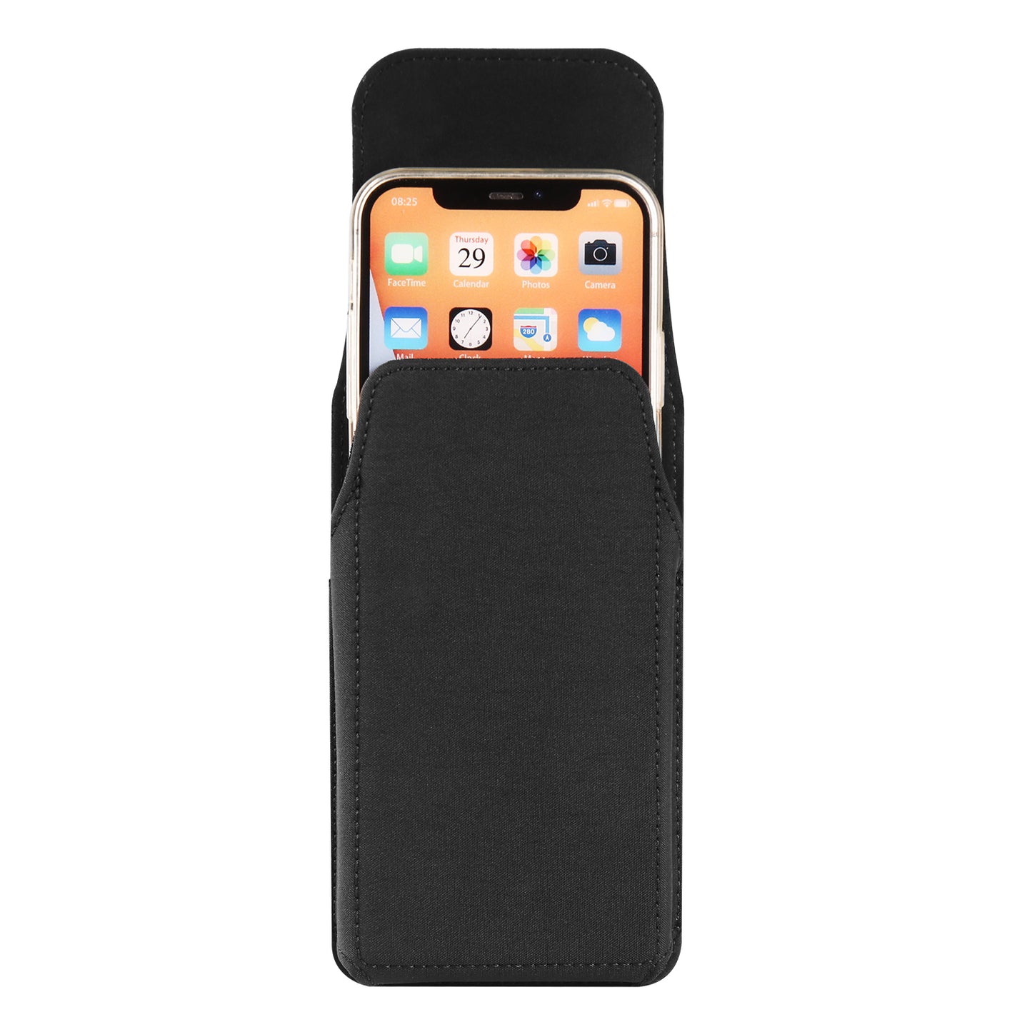 Cell Phone Belt Clip Bag Vertical Nylon Cellphone Holster Outdoor Hiking Belt Loop Pouch with Snap Hook - 7.2inch