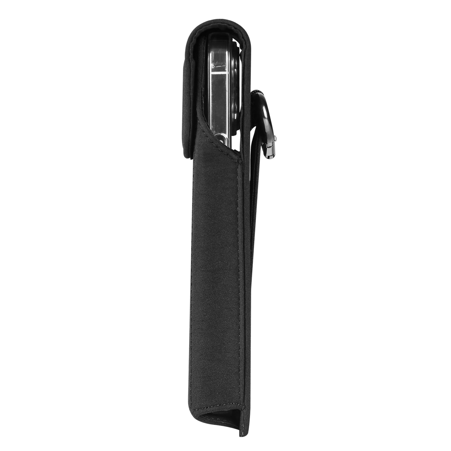 Cell Phone Belt Clip Bag Vertical Nylon Cellphone Holster Outdoor Hiking Belt Loop Pouch with Snap Hook - 7.2inch