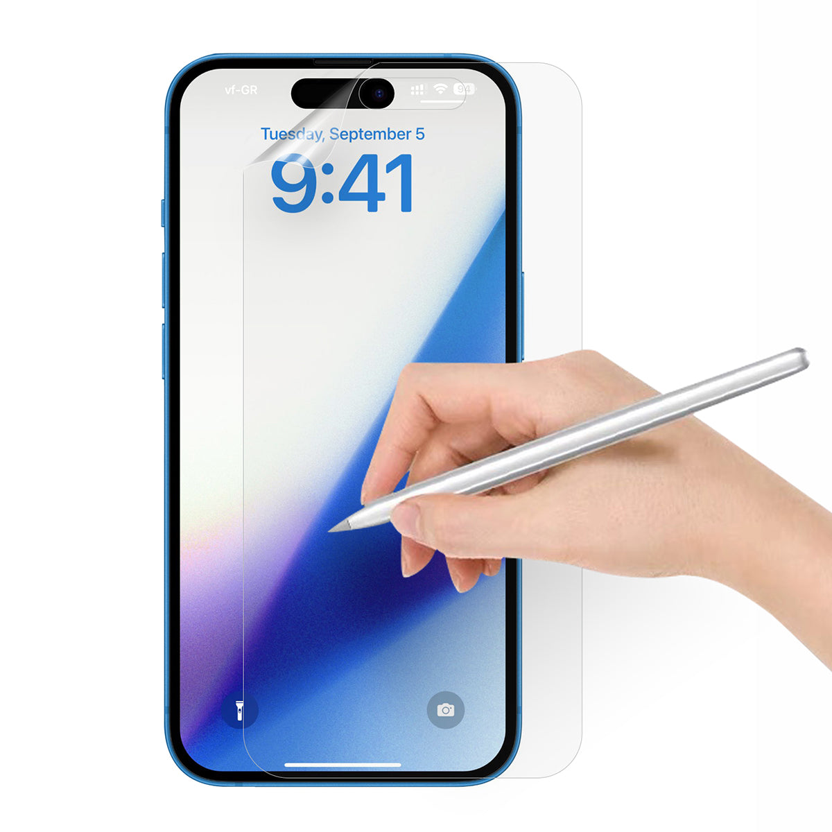 Uniqkart for iPhone 15 Pro Max / 15 Plus Sensitive Touch Paper-like Screen Protector Ultra Clear Soft PET Screen Film