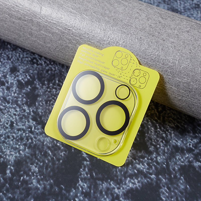 Camera Lens Protector for iPhone 15 Pro / 15 Pro Max , Silk Printing Tempered Glass Rear Camera Lens Cover Film