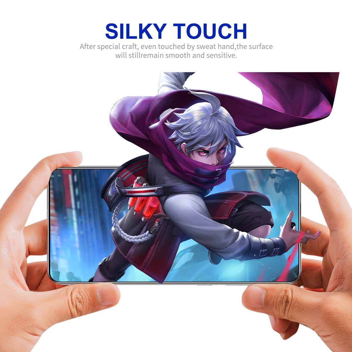 Uniqkart For iPhone 15 Pro 2.5D 0.26mm Screen Protector Silk Printing Full Glue High Aluminium-silicon Glass Full Cover Film