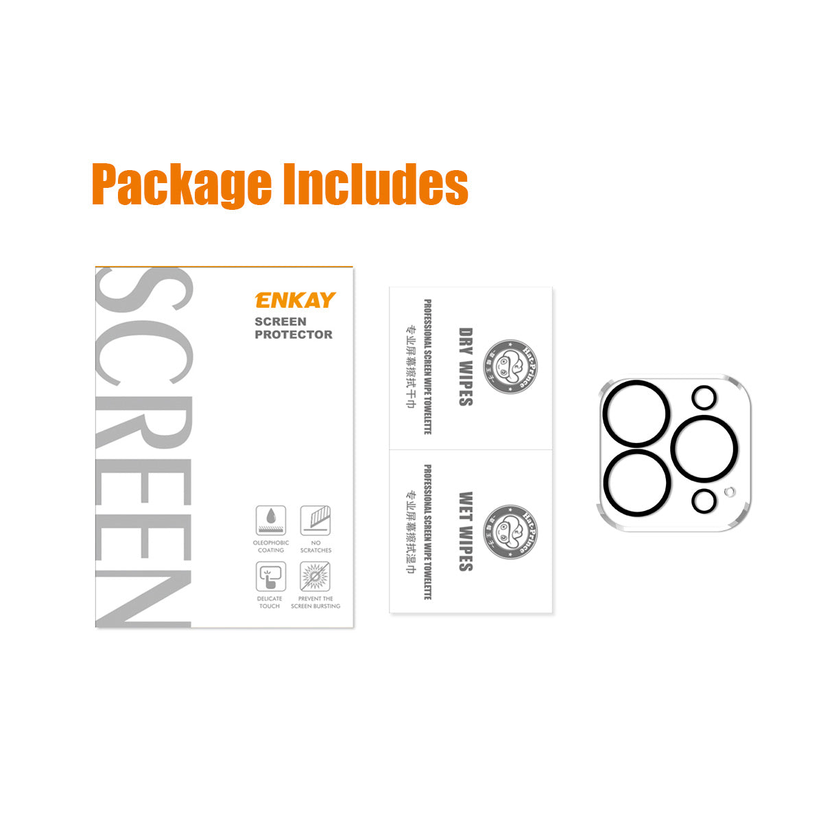 Uniqkart For iPhone 15 Pro / 15 Pro Max Camera Lens Film Full Cover Tempered Glass Back Lens Protector - Black Circle