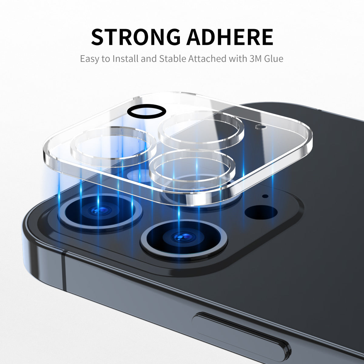 Uniqkart For iPhone 15 Pro / 15 Pro Max Camera Lens Protector HD Tempered Glass Full Coverage Lens Guard