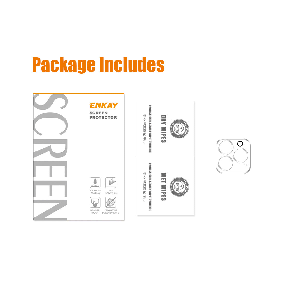 Uniqkart For iPhone 15 Pro / 15 Pro Max Camera Lens Protector HD Tempered Glass Full Coverage Lens Guard