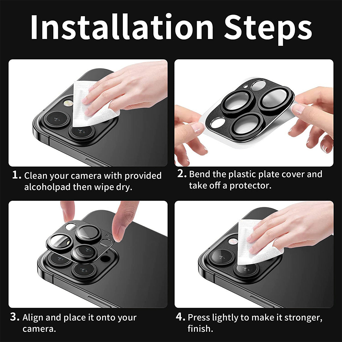 Uniqkart For iPhone 15 Pro / 15 Pro Max AR Ultra Clear Camera Lens Protector Tempered Glass+Aluminum Alloy Lens Film - Blue