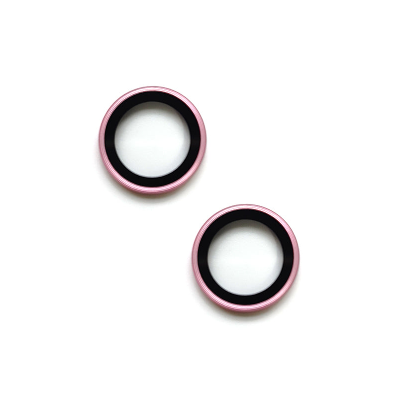 Uniqkart For iPhone 15 / 15 Plus Camera Lens Protector AR HD Tempered Glass Individual Ring Cover Film - Pink