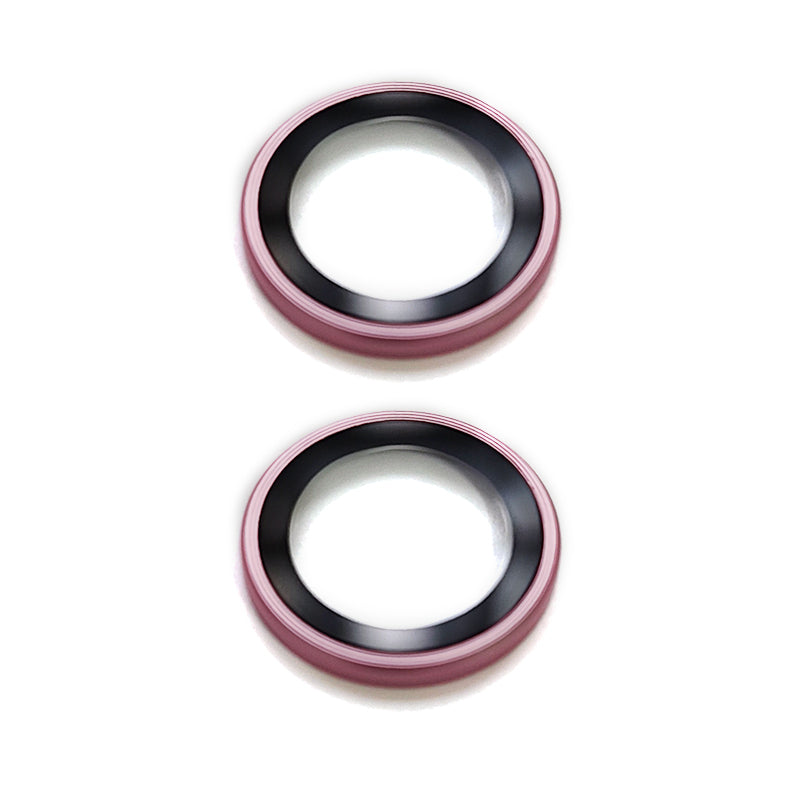 Uniqkart For iPhone 15 / 15 Plus Camera Lens Protector AR HD Tempered Glass Individual Ring Cover Film - Pink