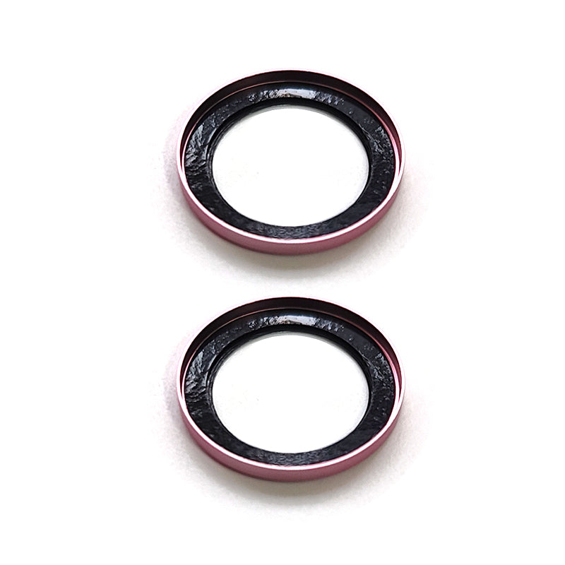 Uniqkart For iPhone 15 / 15 Plus Camera Lens Protector AR HD Tempered Glass Individual Ring Cover Film - Pink