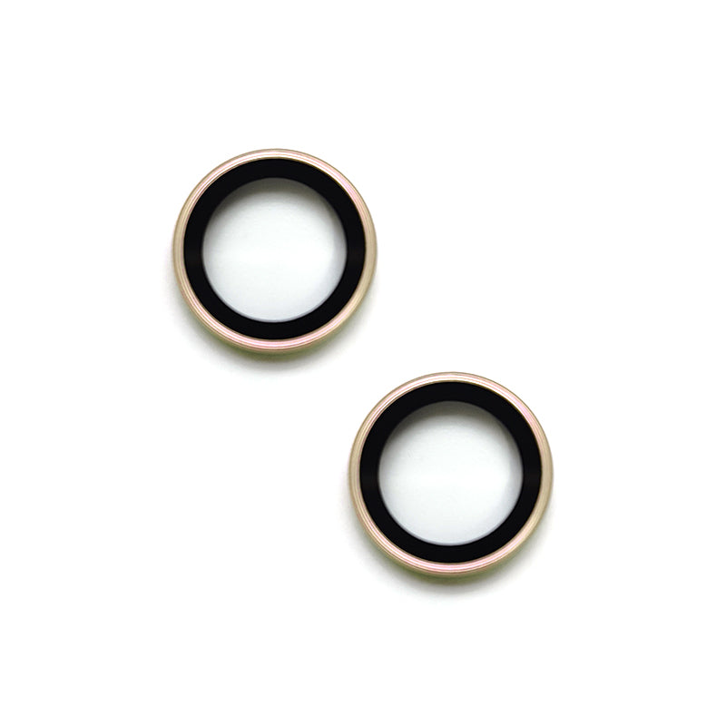 Uniqkart For iPhone 15 / 15 Plus Camera Lens Protector AR HD Tempered Glass Individual Ring Cover Film - Gold
