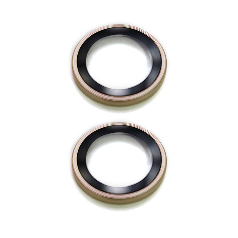 Uniqkart For iPhone 15 / 15 Plus Camera Lens Protector AR HD Tempered Glass Individual Ring Cover Film - Gold