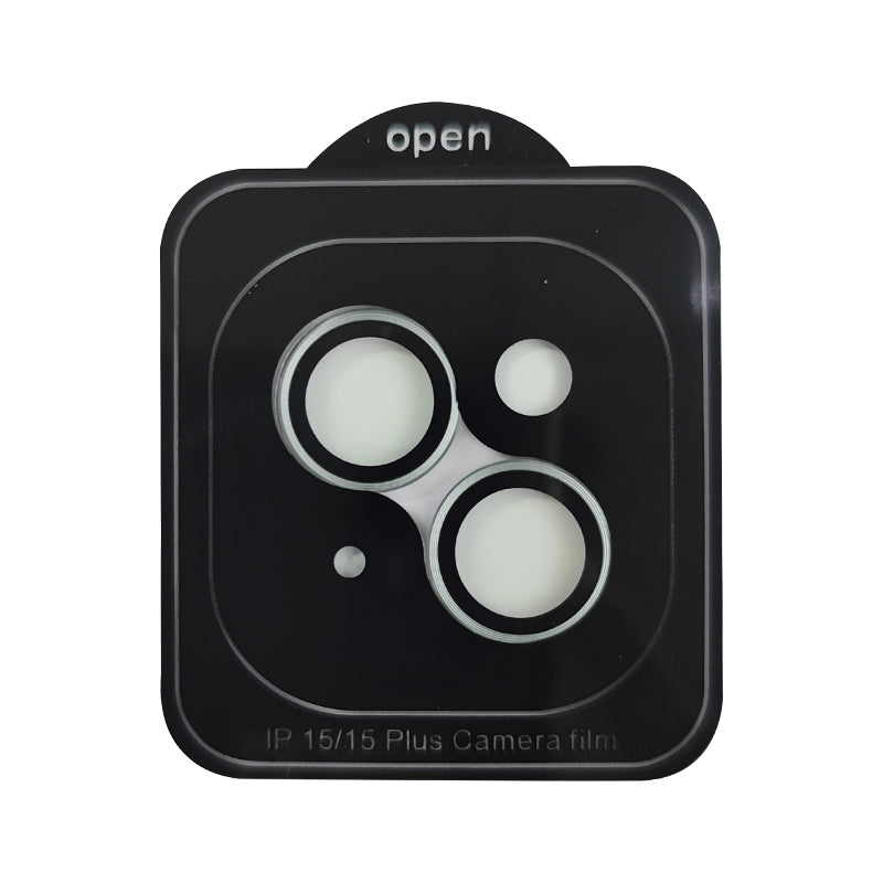 Uniqkart For iPhone 15 / 15 Plus Camera Lens Protector AR HD Tempered Glass Individual Ring Cover Film - Green