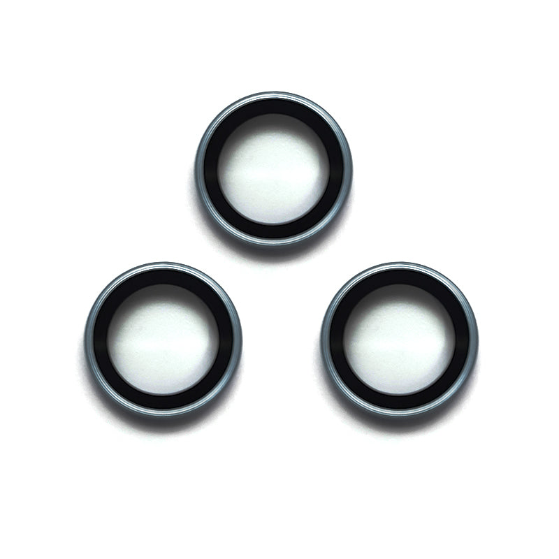 Uniqkart For iPhone 15 Pro / 15 Pro Max AR Camera Lens Protector Individual Ring Tempered Glass Rear Lens Film - Blue