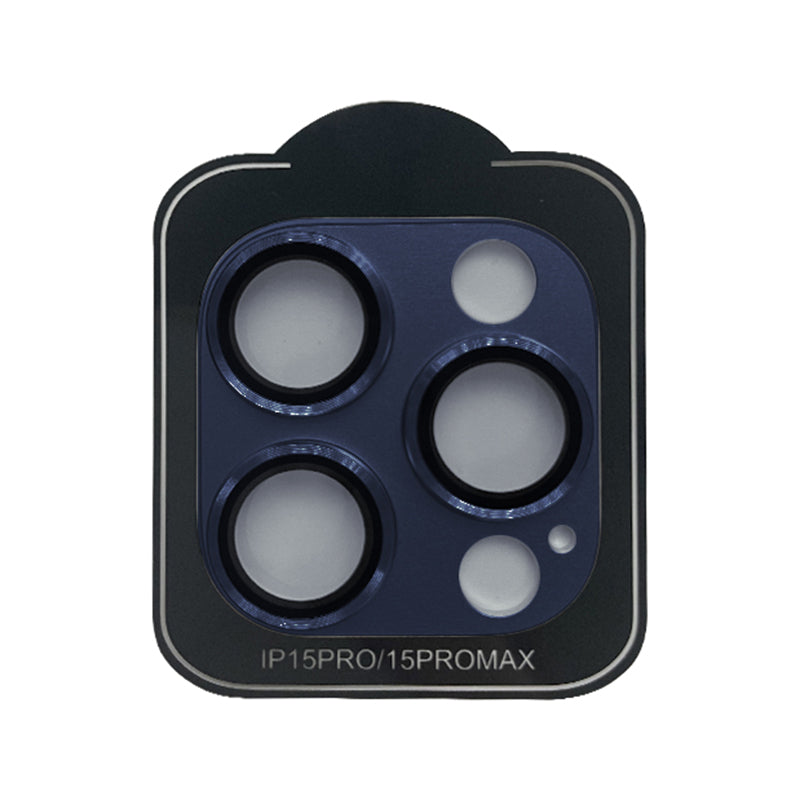 Uniqkart For iPhone 15 Pro / 15 Pro Max Matte Phone Camera Lens Protector Tempered Glass Lens Film - Blue